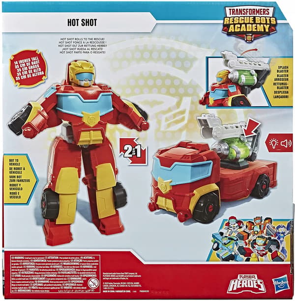 TRANSFORMERS RESCUE BOTS HOT SHOT 35cm LARGE 2-in-1