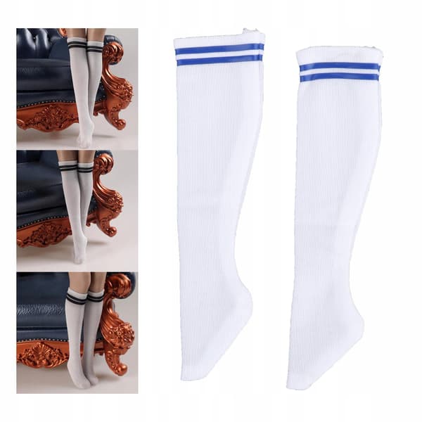 1/6 scale sock accessories – ‘Moda Stylowy Mini Stripe’ blue crew-neck top