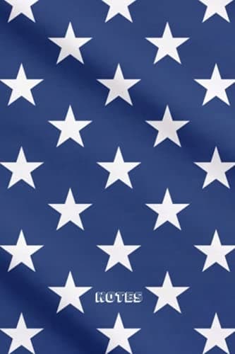 Notebook: Navy Blue & Stars Notes / 6 x 9 in – 100 pages (Lined with Dots)