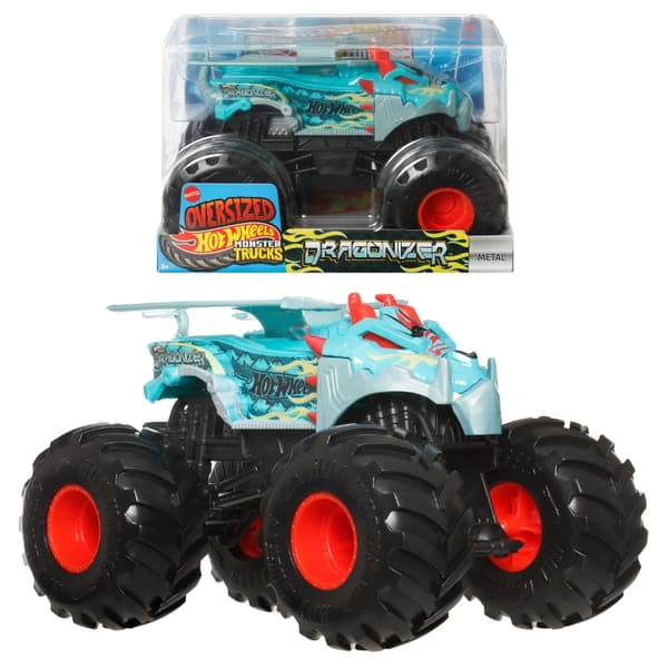 HOT WHEELS MONSTER TRUCKS OVERSIZED VEHICLE CAR LARGE DRAGONIZER