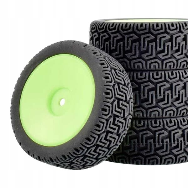 4 RC car tyres Rubber tyres Remote-control car Replacement tyres Green
