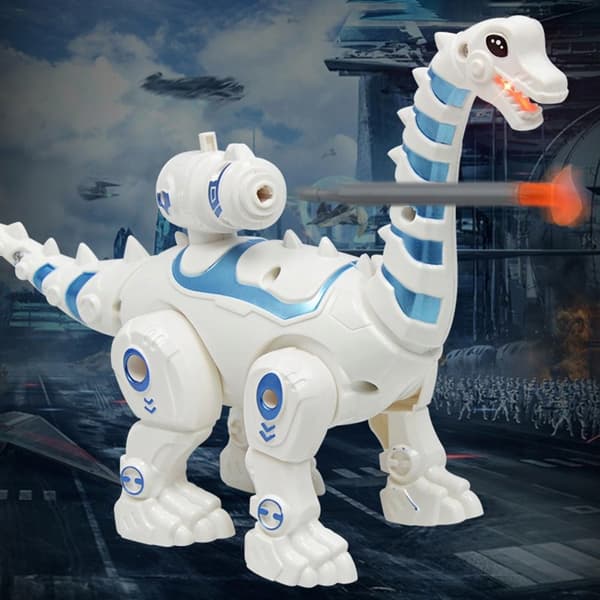 LARGE ROBOT DINOSAUR TREX WALKS, ROARS, GLOWS AND BREATHES FIRE