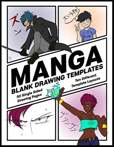 Manga Blank Drawing Templates: Ten Different Template Layouts; Single-Sid