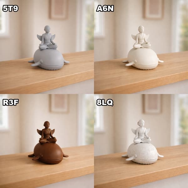 DECORATIVE WHALE FIGURINE WITH A MEDITATING FIGURE – MANY COLOURS