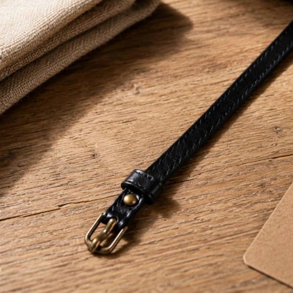Action Figure Belt – Black with Gold Buckle