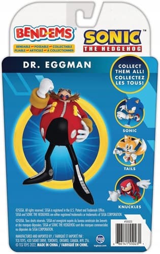 SONIC THE HEDGEHOG DR EGGMAN BENDEMS FLEXIBLE ARTICULATED FIGURINE