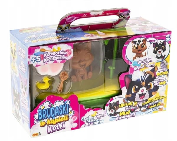 EPEE BRUDASKI BATH TIME SET: Tytus the Kitten, bath, mud