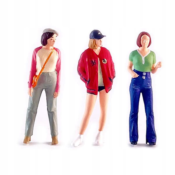 3x 1/64 Diorama Women’s Figures Desk Decor Resin Tiny Miniature Figures