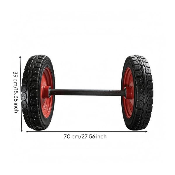 Sturdy Rubber Wheel 70cm 16in, 3cm Axle