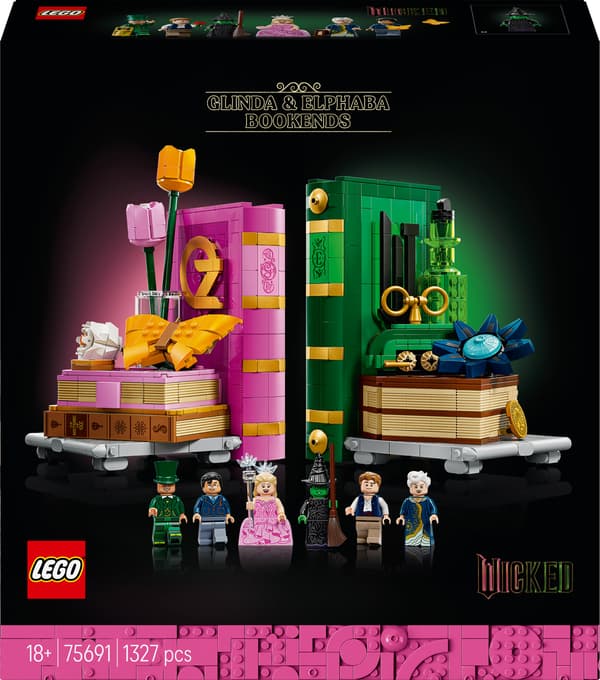 LEGO Wicked 75691 Bookends featuring Glinda and Elphaba