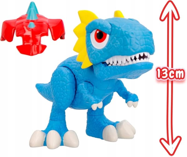 DINO BYTES ARTICULATED FIGURINE: DILO the Dinosaur with Helmet and COMBAT FEATURES