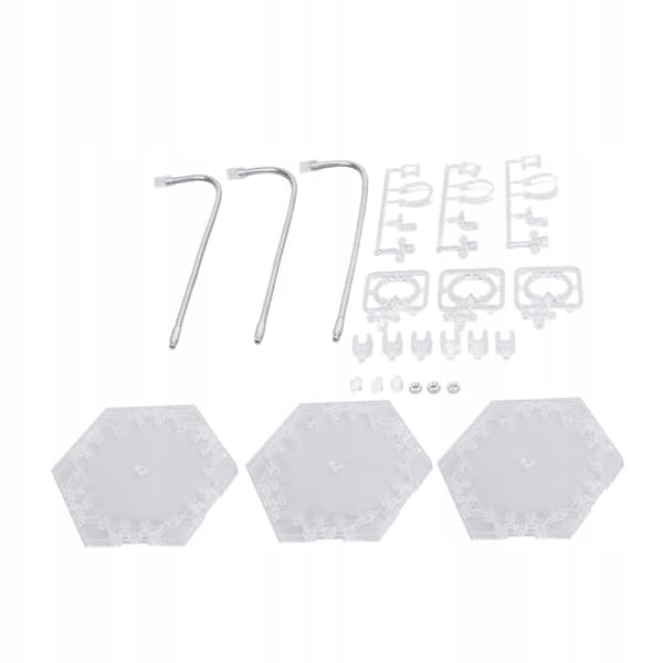 3-pack figurine stand. ABS. Foldable 4E steel doll stand