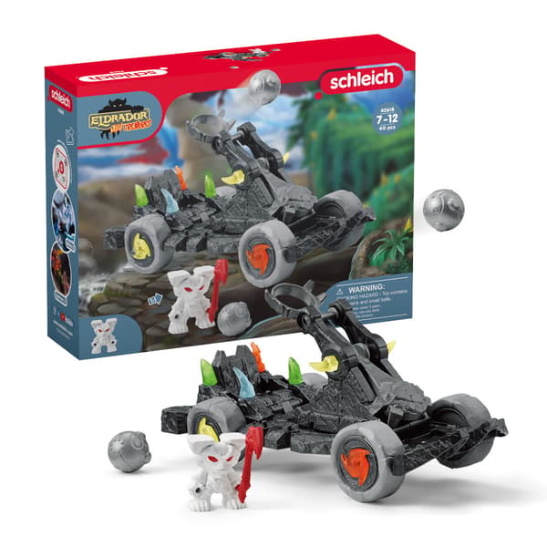 SCHLEICH ELDRADOR CATAPULT WITH MINI CREATURE + ACTION FIGURE