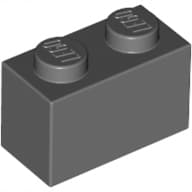 LEGO 1x2 dark grey brick, DBG 100-piece set 3004