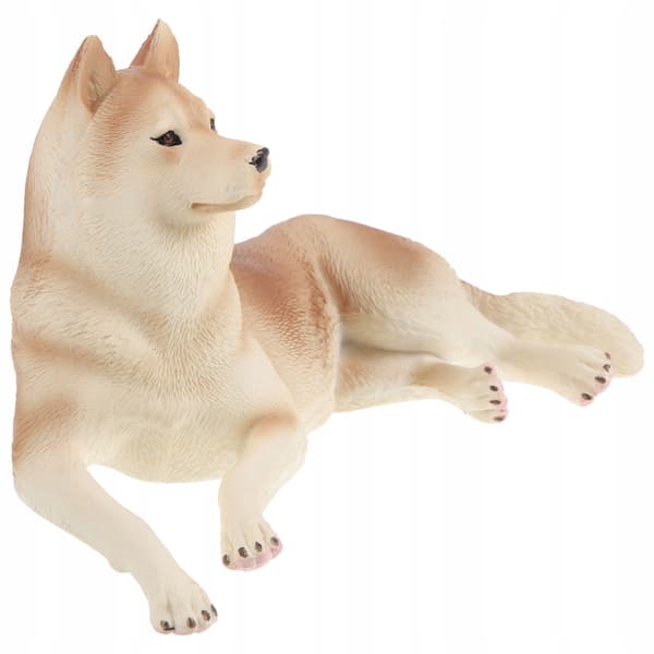 BROWN HUSKY FIGURINE – REALISTIC PLASTIC DECORATION
