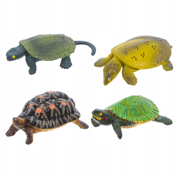 4 REALISTIC TOY TURTLE FIGURINES FOR A CHILDREN’S PARTY