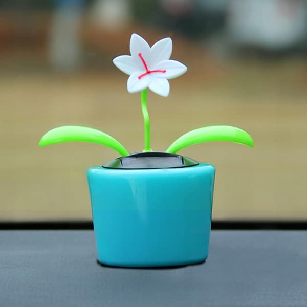 Solar-powered dancing flower Bobble Head Toy with a bobbing head – Solar Blue