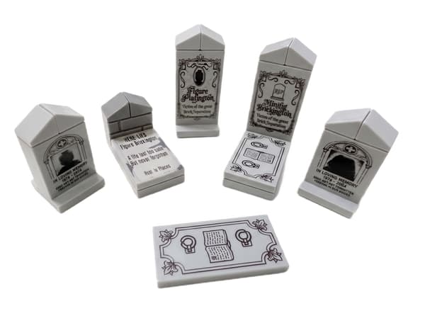 Custom LEGO Tombstone Graveyard Original Print Halloween Set