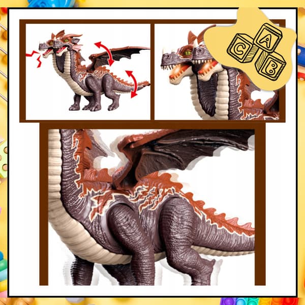 Two-Headed Pterodactyl Dinosaur – Interactive, with Moving Wings, Legs and Tail