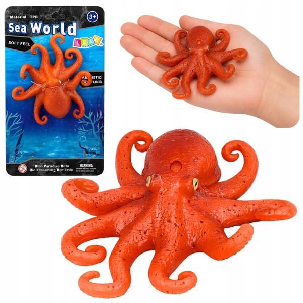 Rubber Octopus Figurine – Stretchy, Realistic, Sea Creature, 14cm