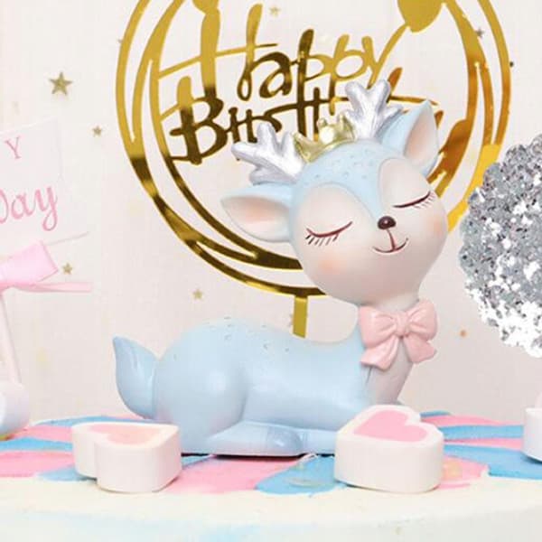 Animals Deer Action Figures Toy Durable decorative handmade dough craft Blue