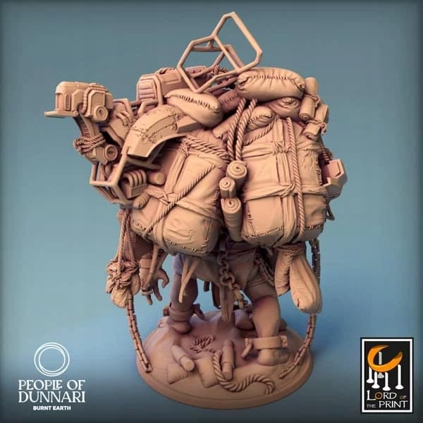 Sand Ettin with a rucksack