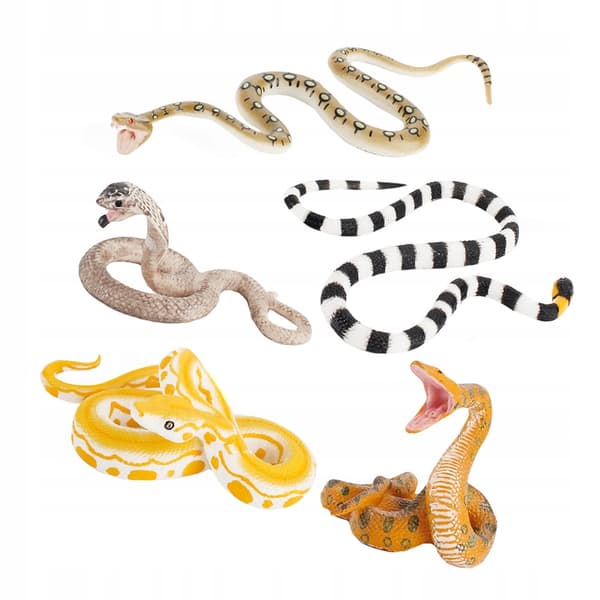 5 REALISTIC PVC SNAKE MODELS – CHILDREN’S TOY