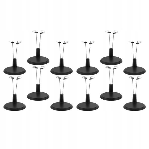 12-PIECE BLACK DISPLAY STAND FOR FIGURINES
