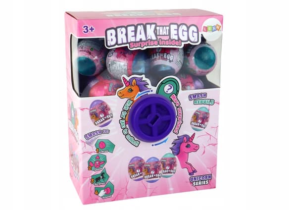 Crackable Glitter Unicorn Egg – Colourful Shell Set, 12 pieces