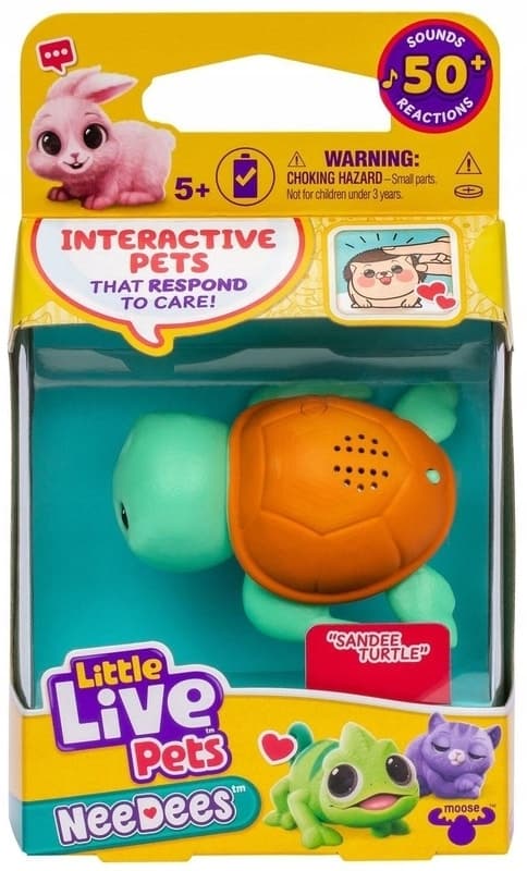 LITTLE LIVE PETS NeeDees INTERACTIVE Sandee Turtle 50+ Sounds 5+