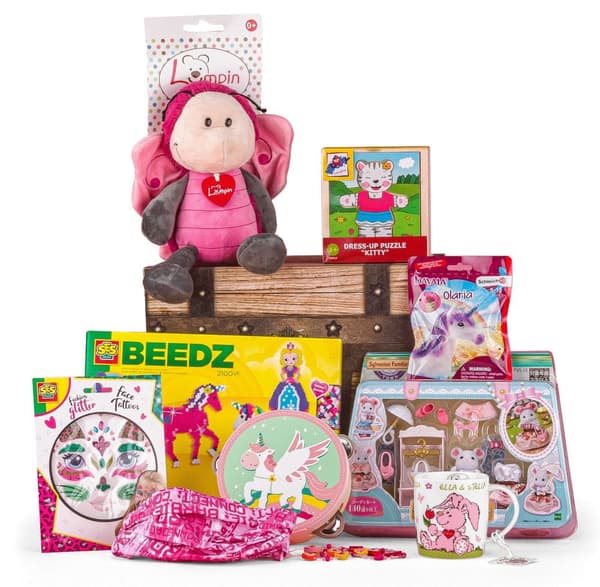 A box full of ‘Emily’ toys