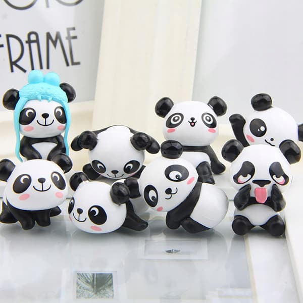 8-piece Panda figurine set – Panda toy collection