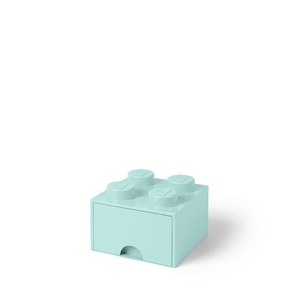 LEGO 4-compartment storage box with drawer, turquoise