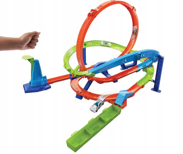 HOT WHEELS ACTION LET'S RACE TWISTED TORNADO LOOP TRACK SET + 1 car