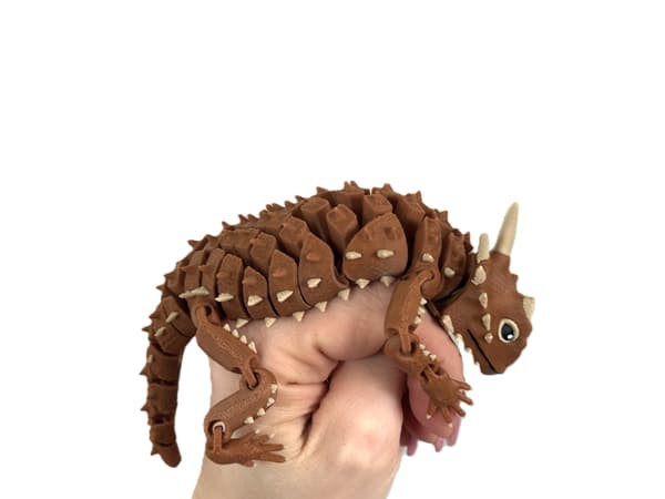 Horned Lizard 3D segmented figurine, fully articulated, realistic reptile