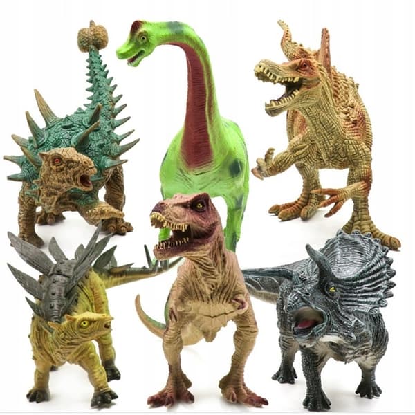 LARGE DINOSAUR SET – T-REX DINOSAUR FIGURES, 6-PIECE SET – CHILDREN’S TOY
