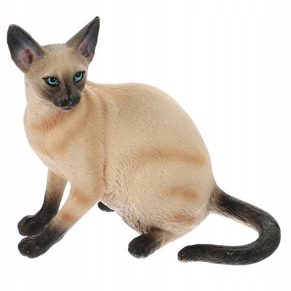 PLASTIC SIAMESE CAT FIGURINE – HOME DECOR
