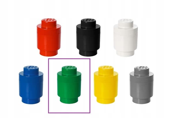 Round LEGO Brick 1 container (Green) (40 NHG