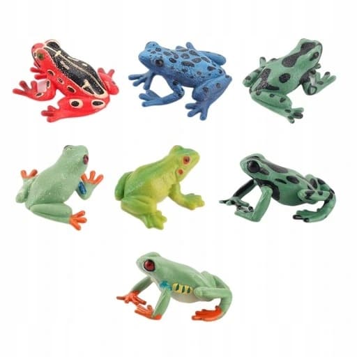 7x Frog Animal Figurines – Aquarium Model