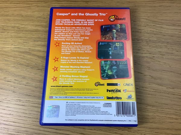 CASPER AND THE GHOSTLY TRIO – complete set: BDB PS2 disc
