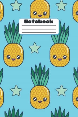 Cute Kawaii Pineapple Notebook (unlined): Well-designed Japanese-style b