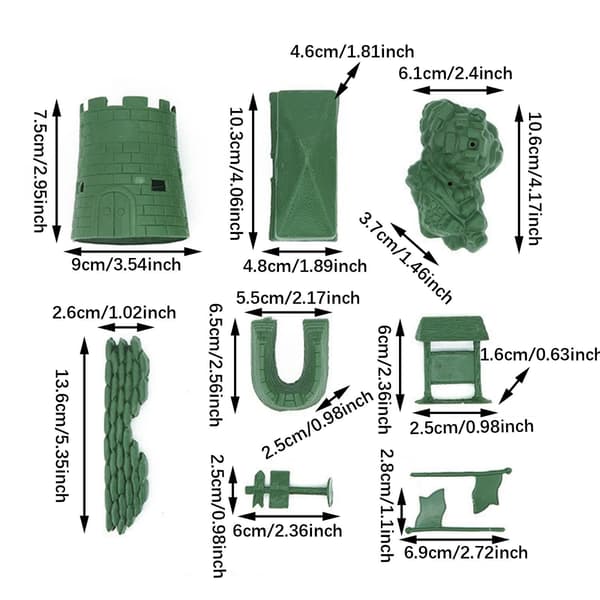 9-piece set: Sand Table Model – Realistic Simulation of a Miniature Battle (2 pieces)