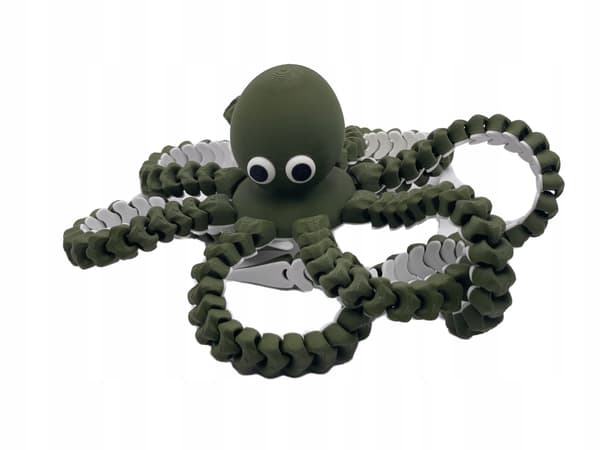 3D moving octopus – bottle figurine, green, 17 cm tentacles