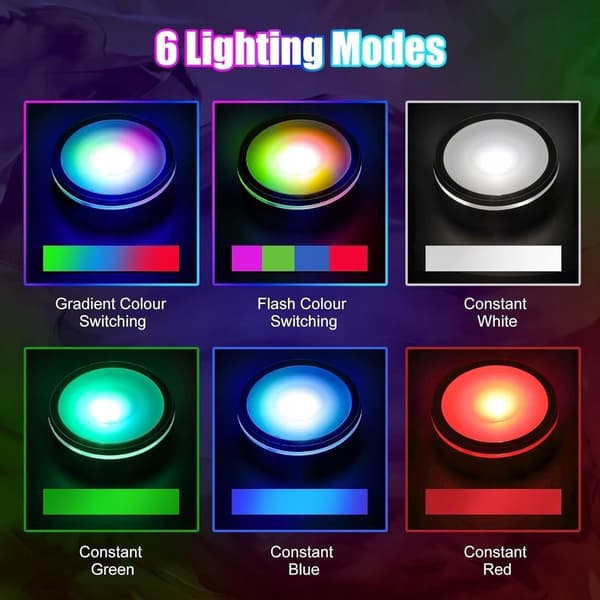 LED BASE SET OF 2 ROUND CONCAVE FLAT BASE PLATES – COLOURS AND LIGHTING