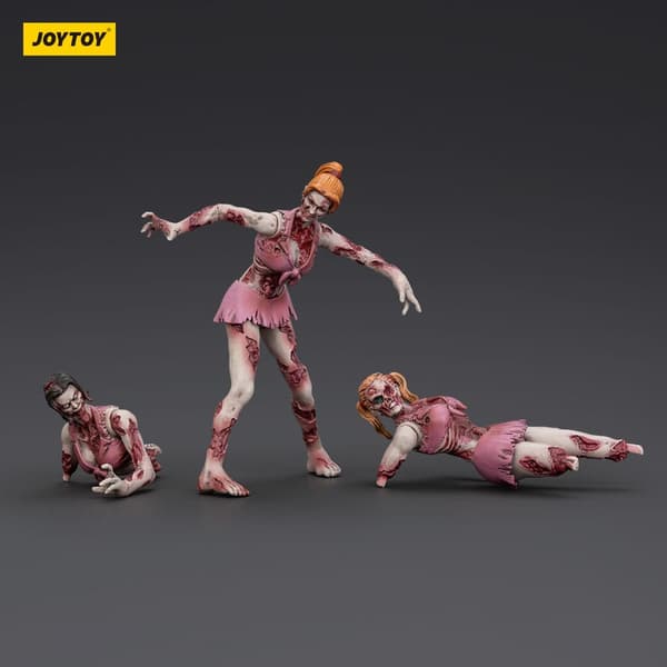 Zombie Dark Source cheerleader figurines, set of 3, 8 cm