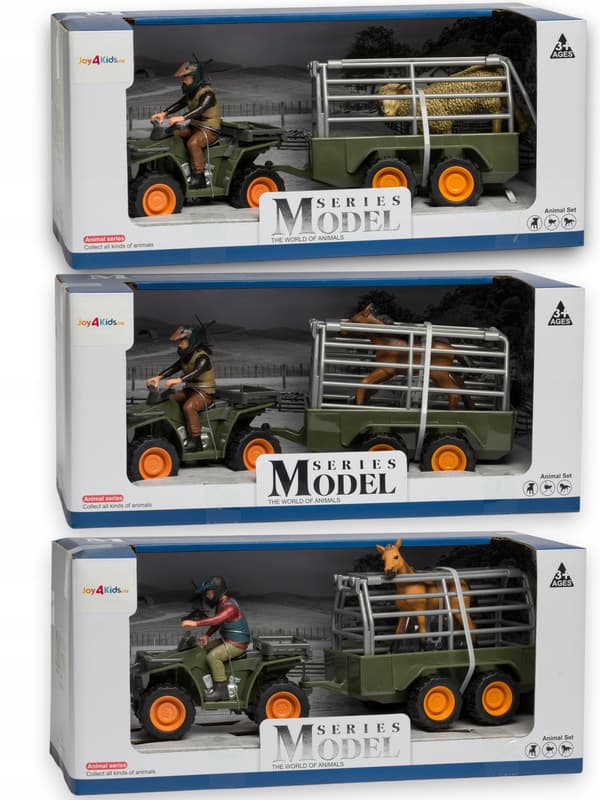 Off-Road Quad Set with Trailer, Cage and Farm Animal