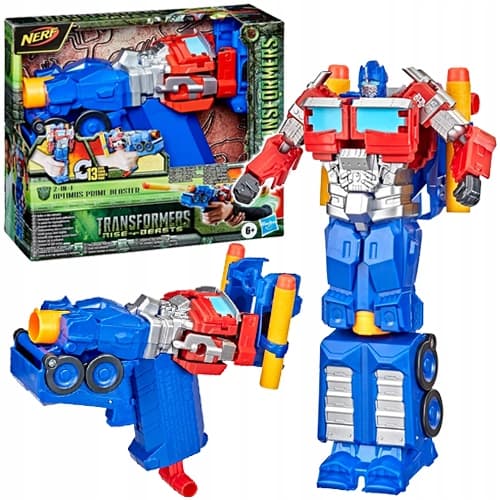 NERF TRANSFORMERS OPTIMUS PRIME 2-in-1 ROBOT BLAST GUN WITH PROJECTILES BY HASBRO