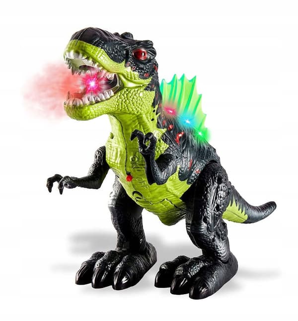 LARGE T-REX DINOSAUR: STEAMING, ROARING, WALKING, LIGHT-UP FIGURES FOR CHILDREN – 20 CM