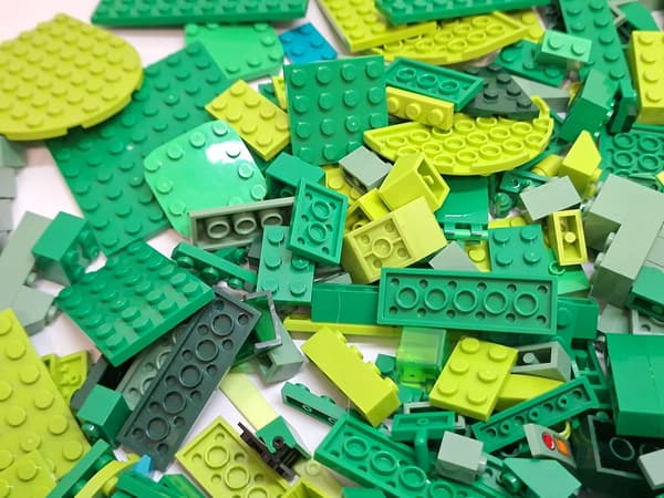 Lego Mix Bricks – GREEN bricks, 0.8 kg (800 g), various shades