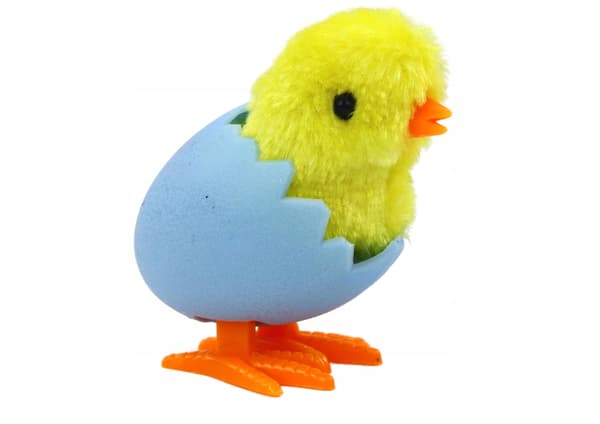 Jumping Chicken in an Eggshell – Wind-up Yellow Soft Toy